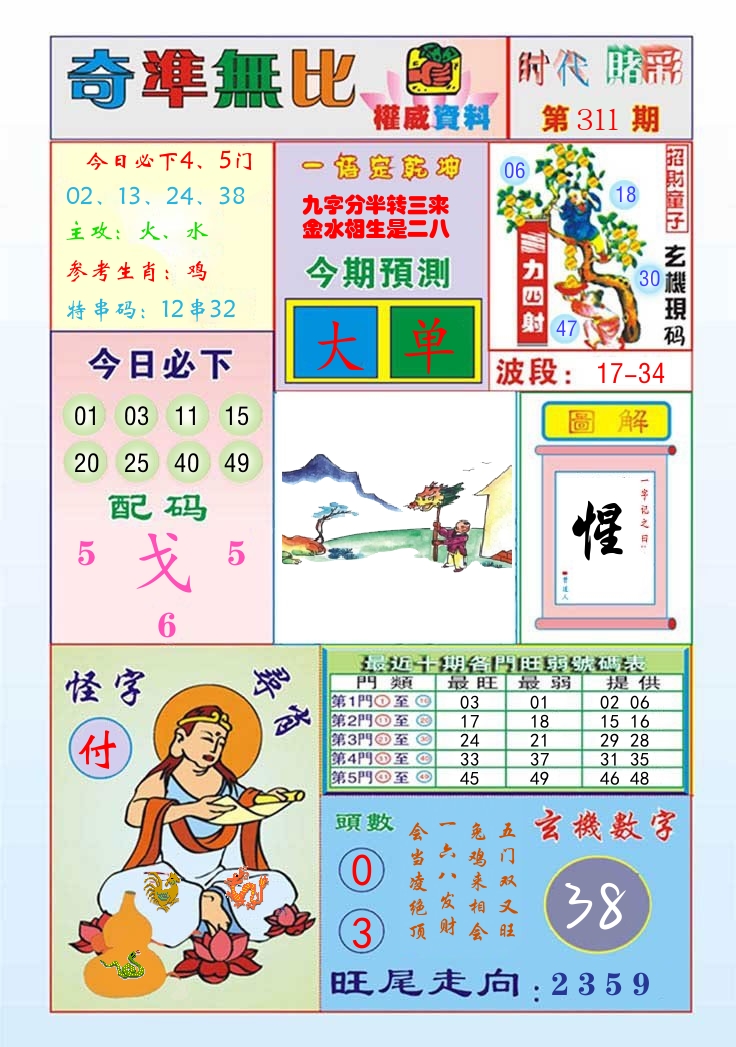 时代赌彩 第312期
