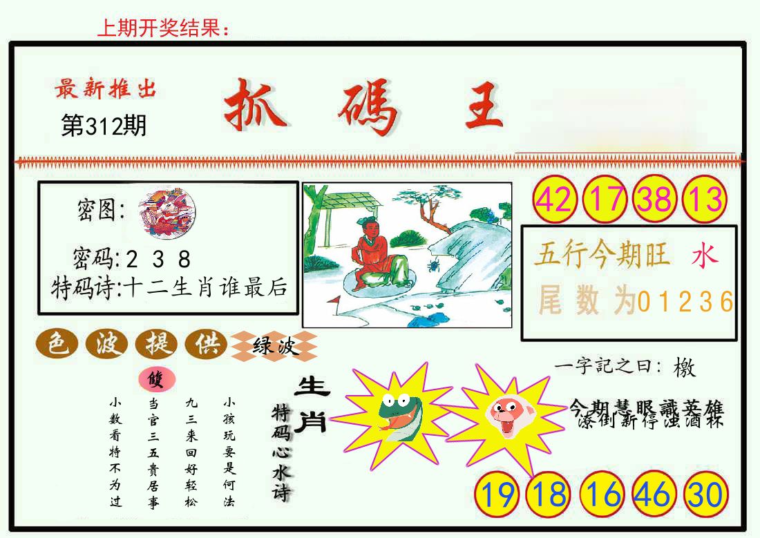 最新抓码王 第312期