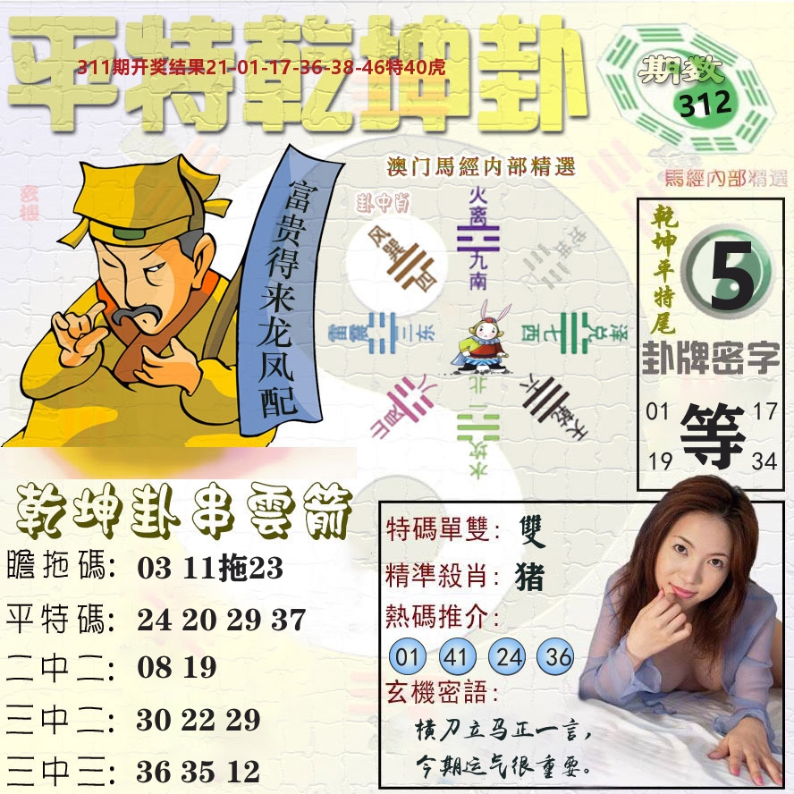 平特乾坤卦 第312期