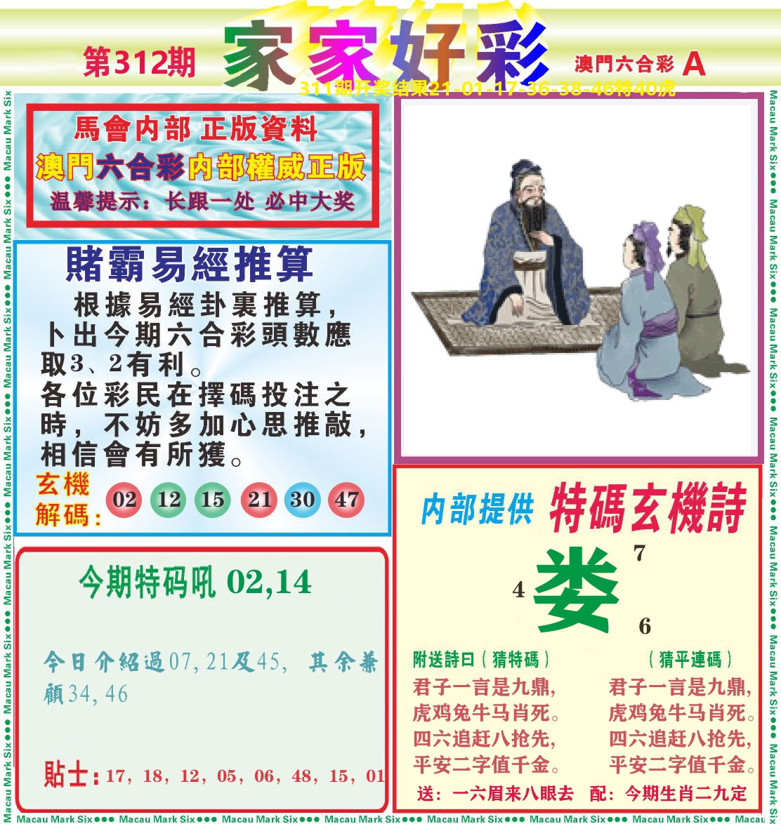 家家好彩A 第312期