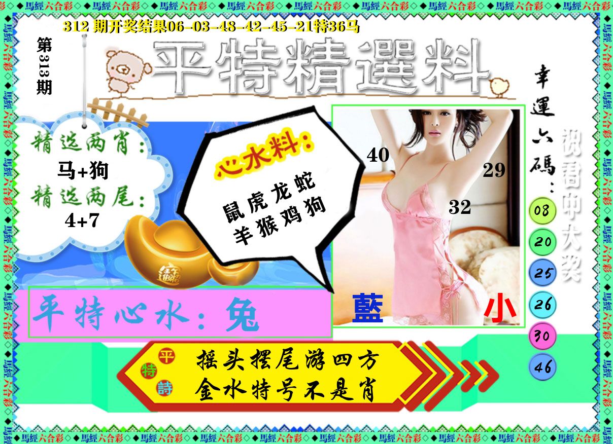 平特精选料 第313期
