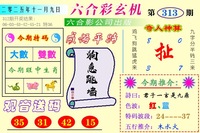 澳门六合玄机 第313期