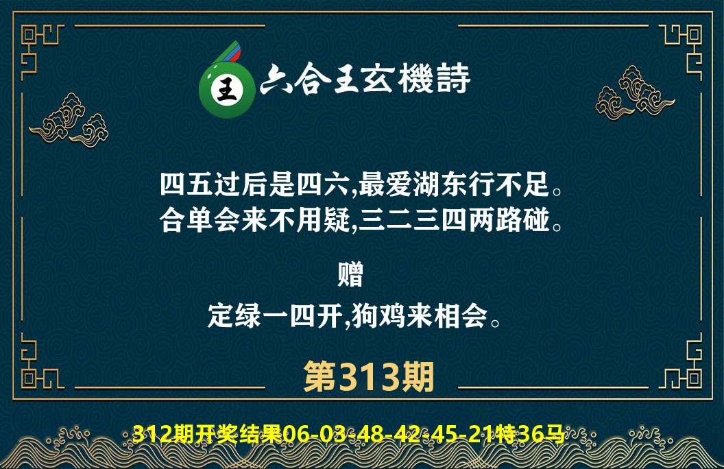 六合王玄机诗 第313期