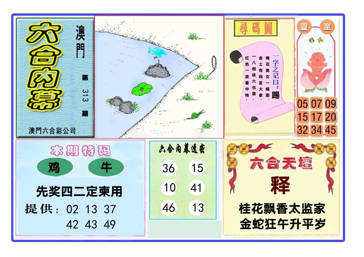 六合内幕 第313期