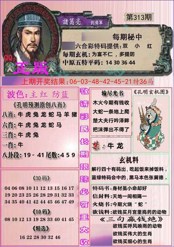 诸葛亮正版 第313期