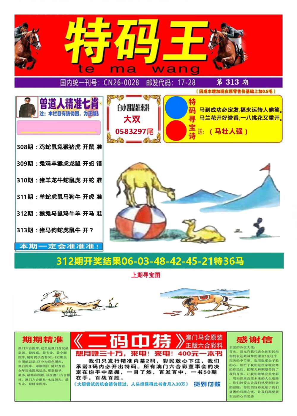澳门特码王A 第313期
