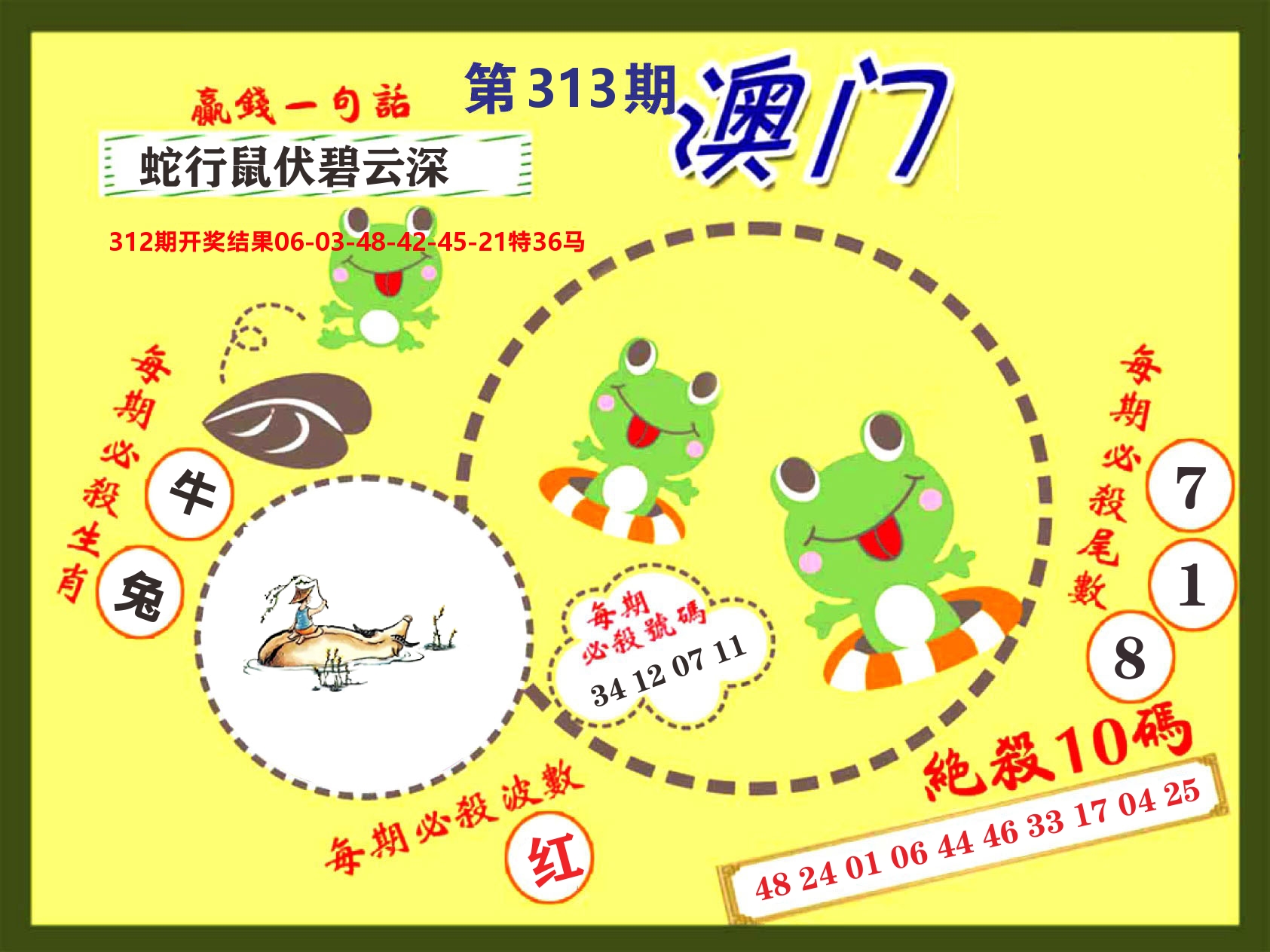 澳门特码王D 第313期