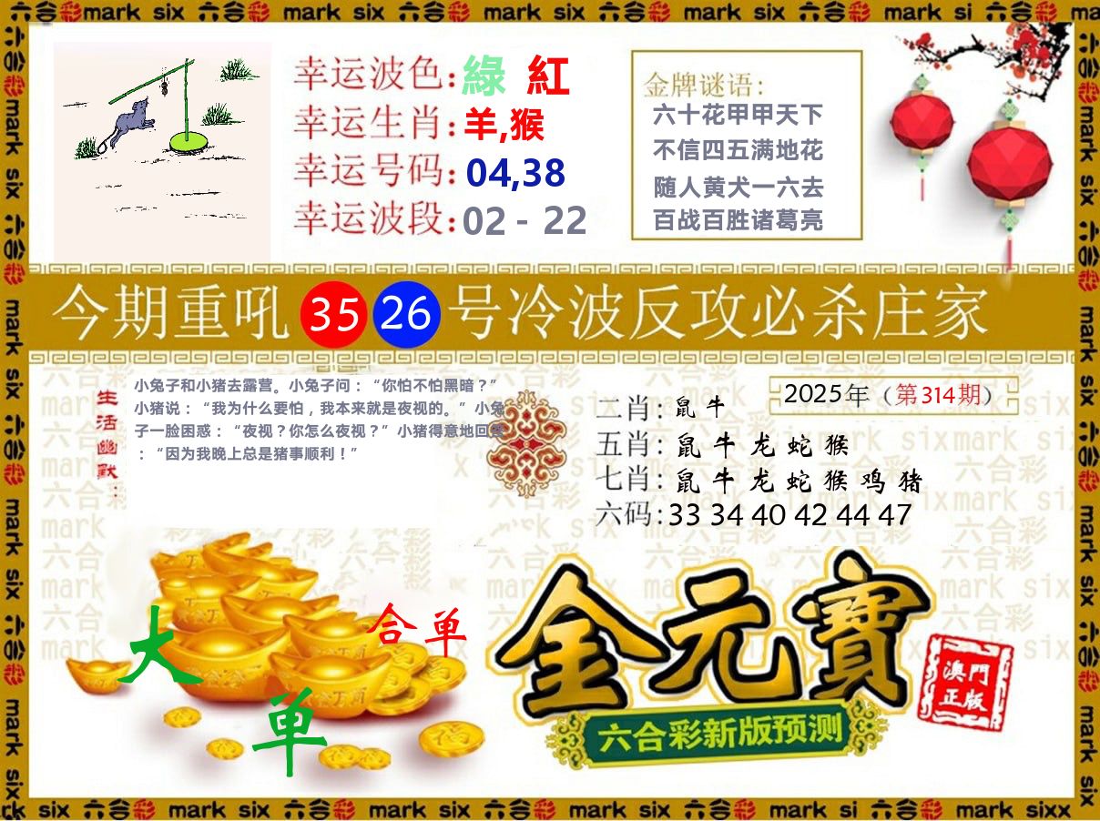 金元宝 第314期