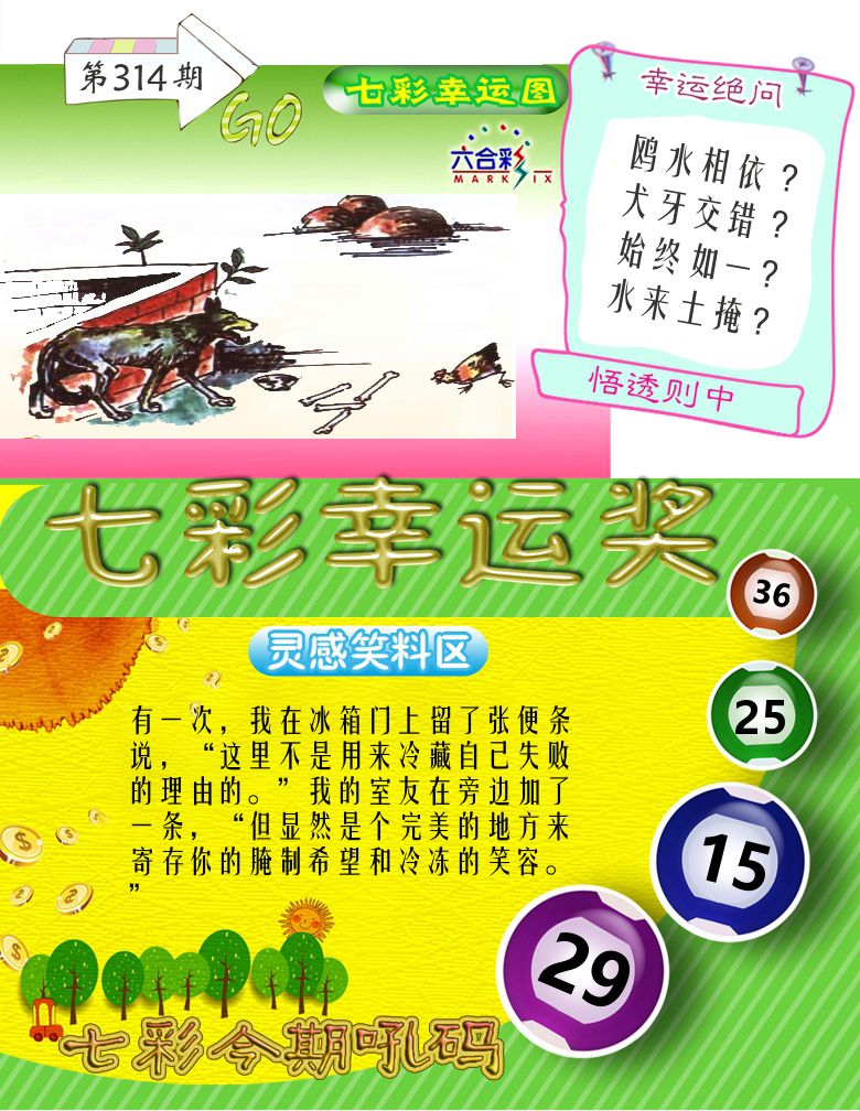 七彩幸运奖 第314期