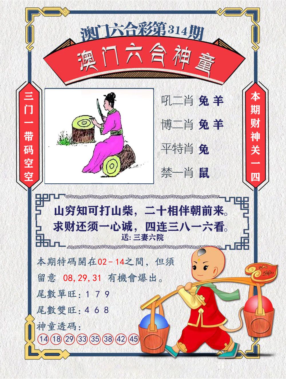 六合神童 第314期