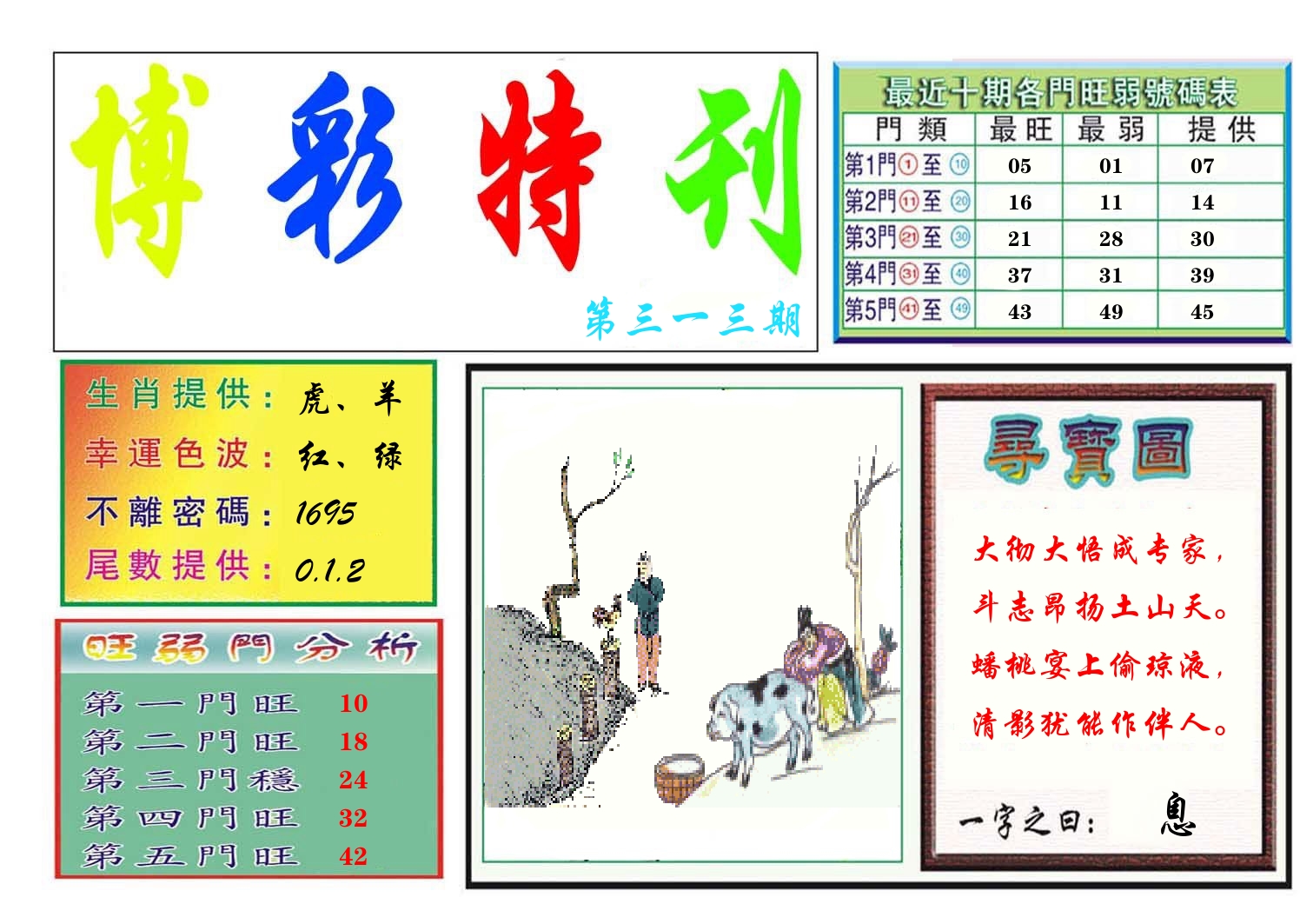 博彩特刊 第314期