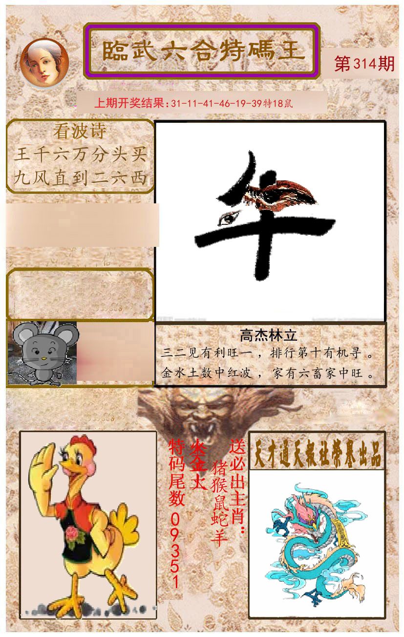 臨武六合特码王 第314期