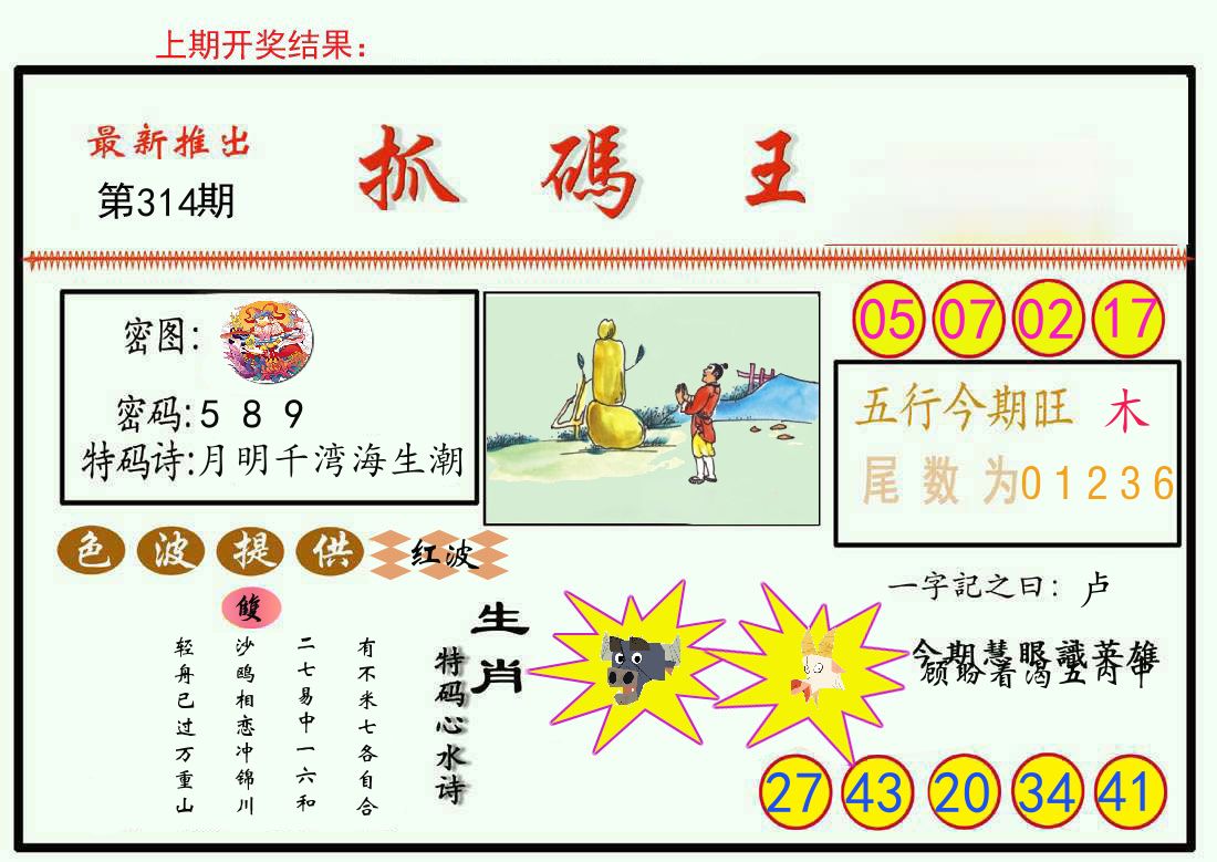 最新抓码王 第314期