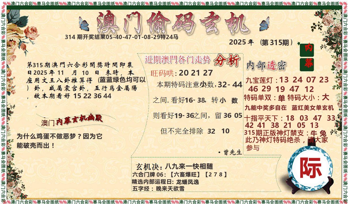 偷码玄机 第315期