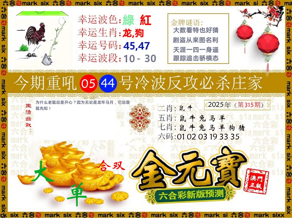 金元宝 第315期