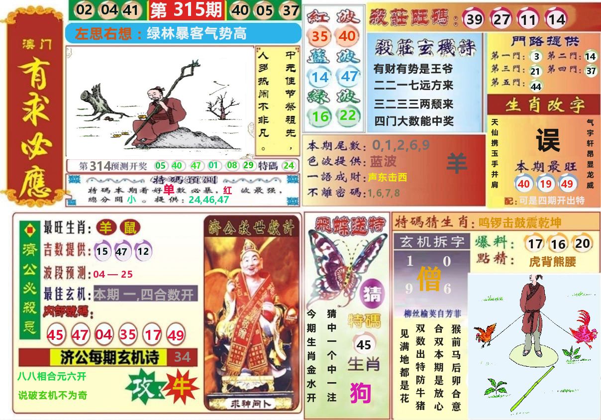 澳门有求必应 第315期