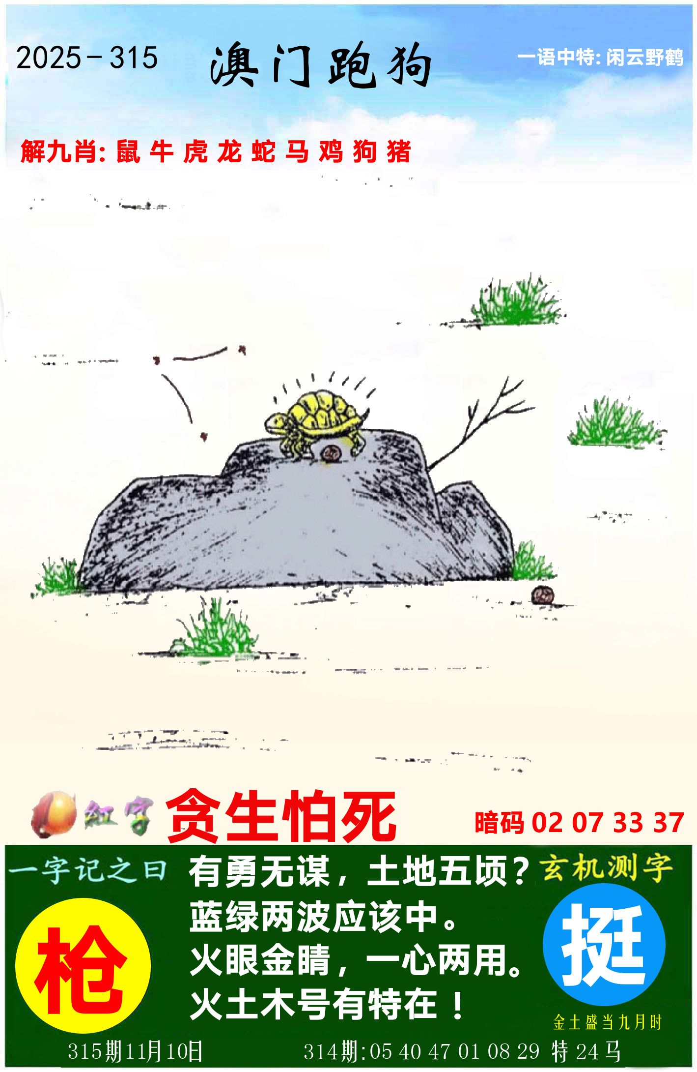 澳门跑狗图 第315期