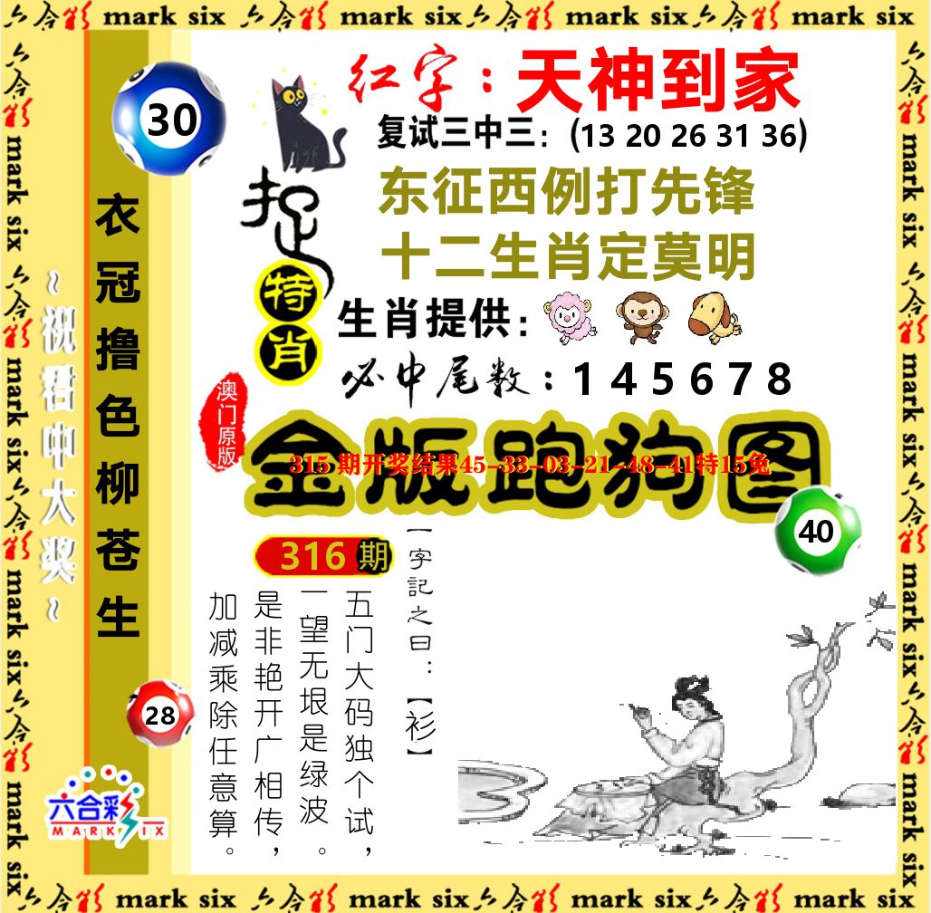 金版跑狗图 第316期