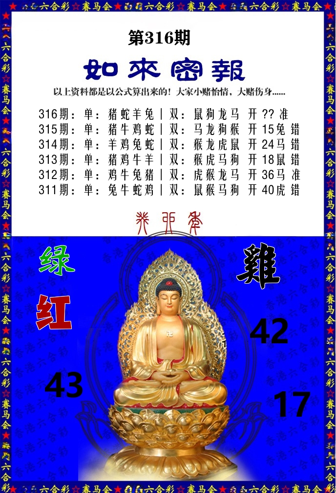 如来密报 第316期