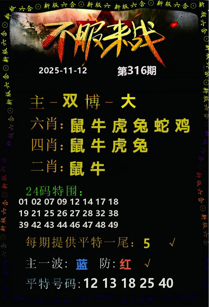 不服来战 第316期