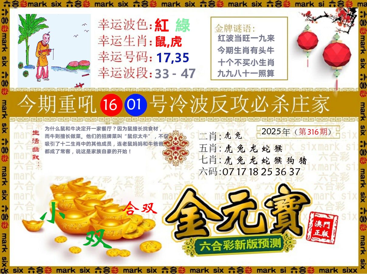 金元宝 第316期