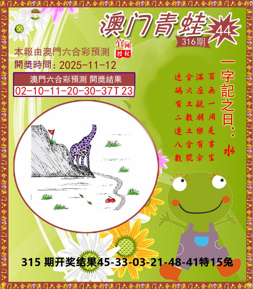 青蛙系列44 第316期