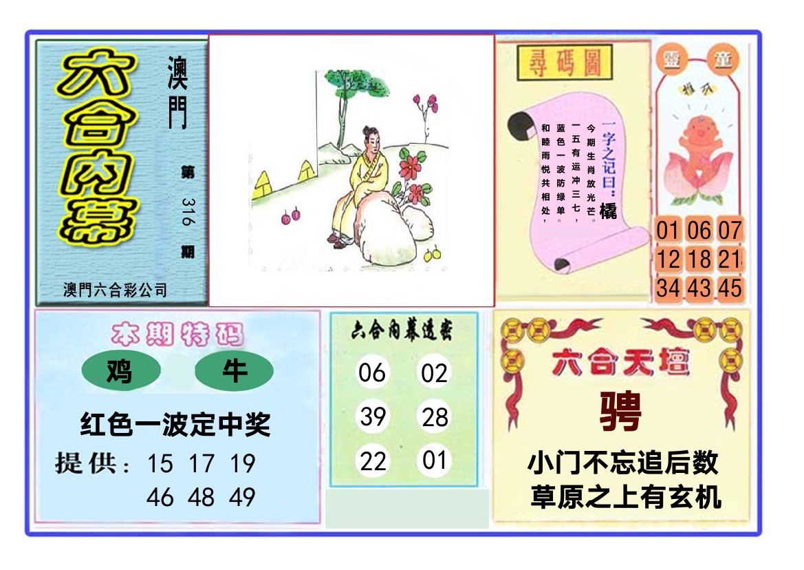 六合内幕 第316期