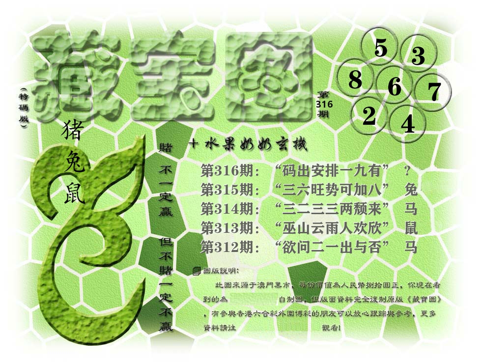 藏宝图奶奶玄机 第316期