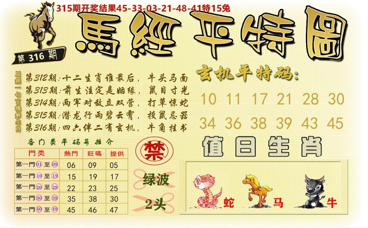 澳门平特图 第316期