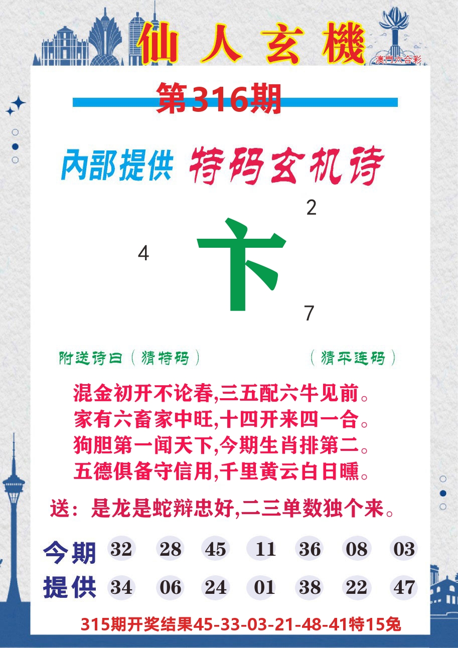 澳门钱多多D 第316期