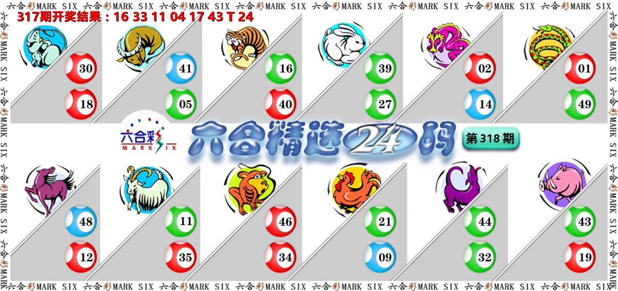 六合精选24码 第318期