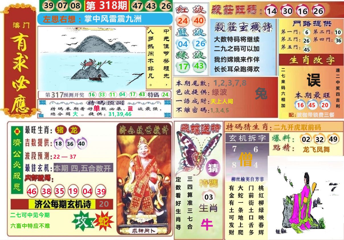 澳门有求必应 第318期