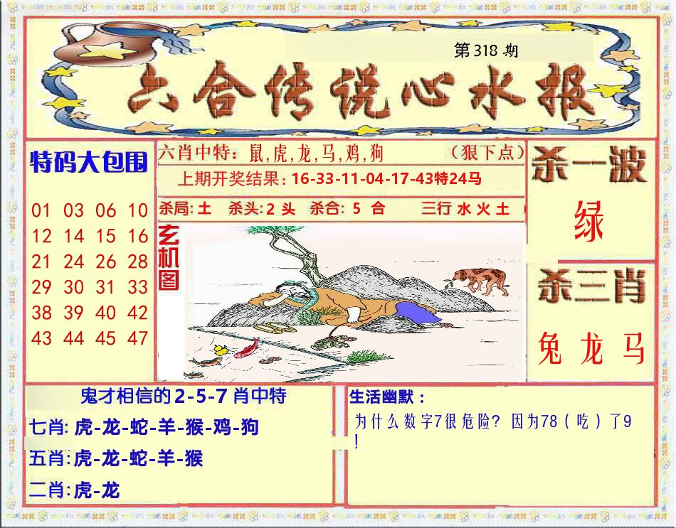 六合传说心水报 第318期