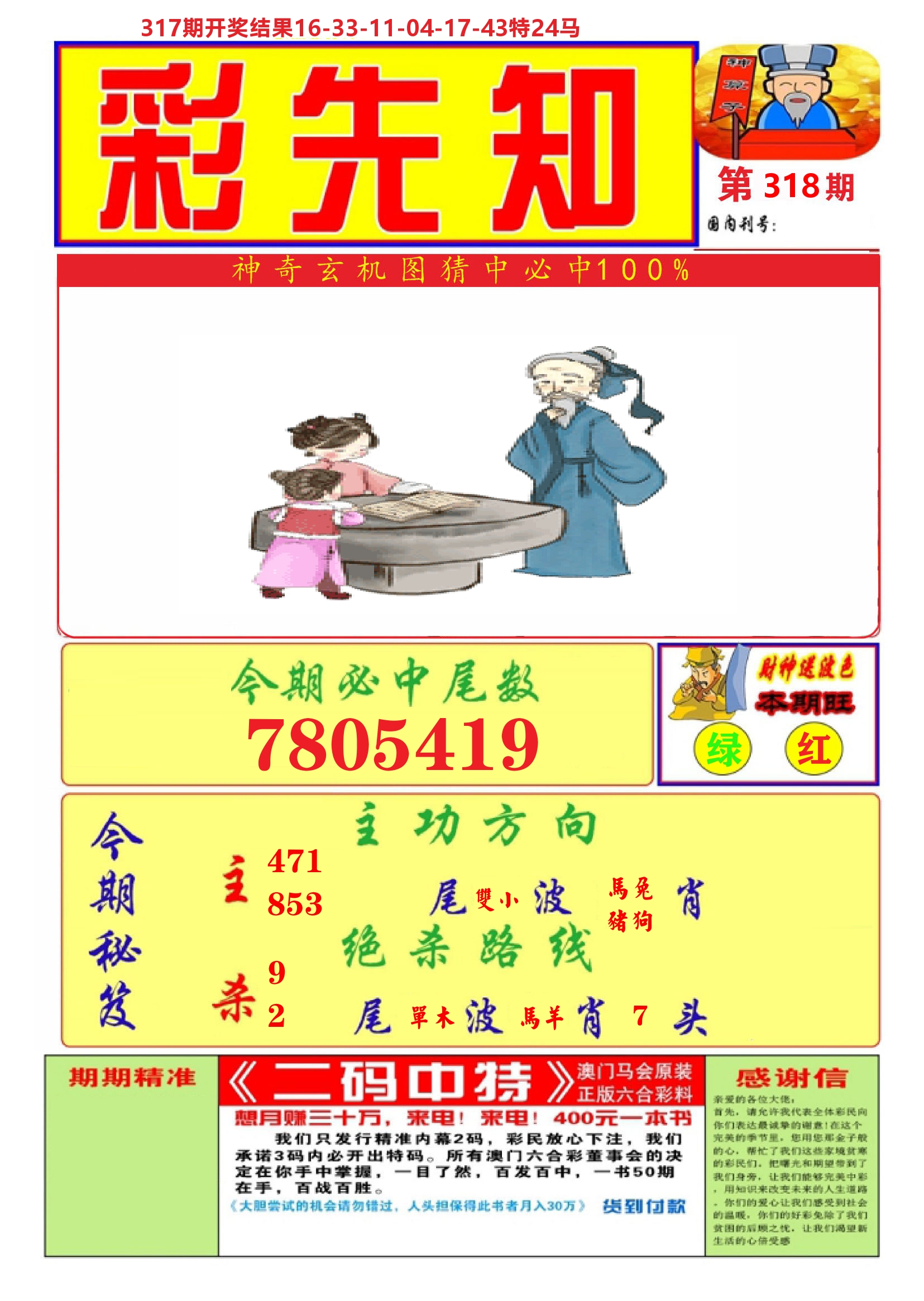 澳门彩先知A 第318期