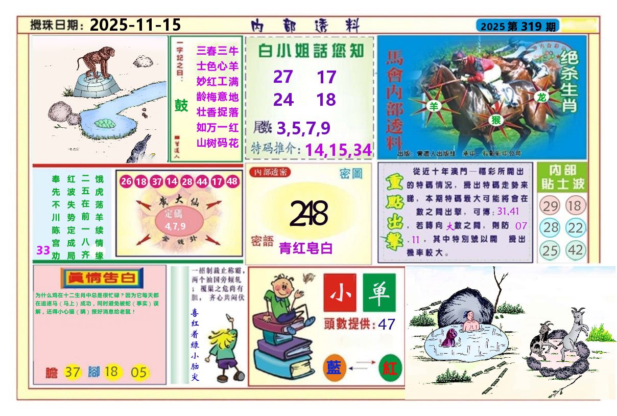 澳门内部透料A 第319期