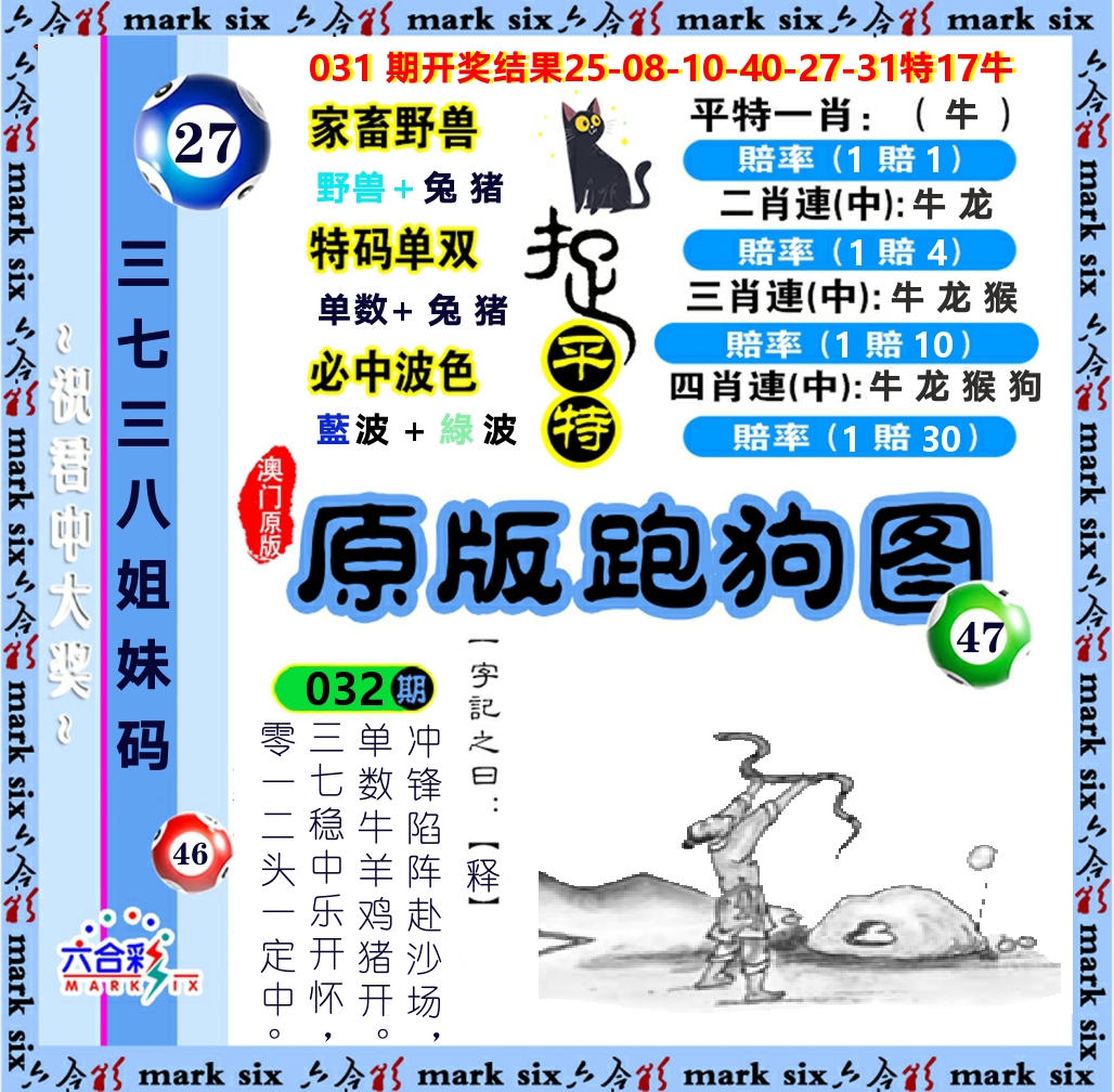 原版跑狗图 第32期