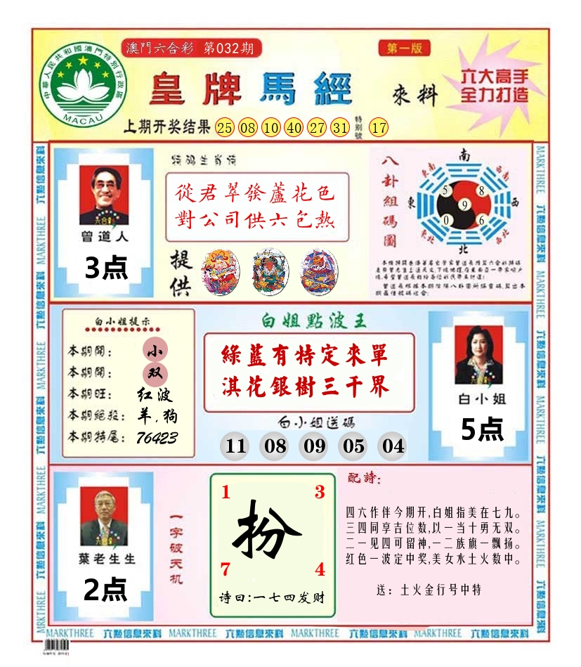 澳门皇牌马经 第32期