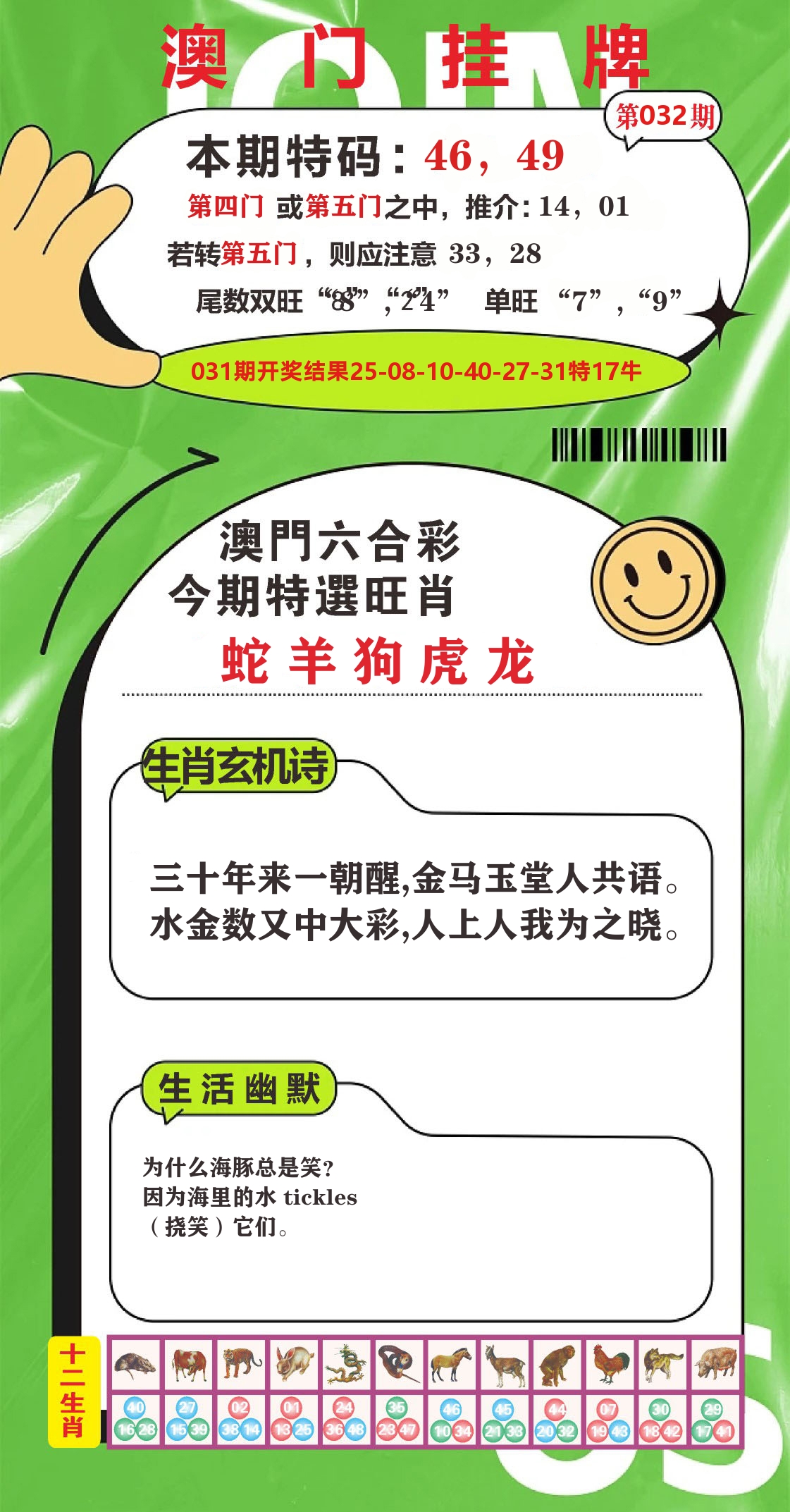 澳门赢天下B 第32期