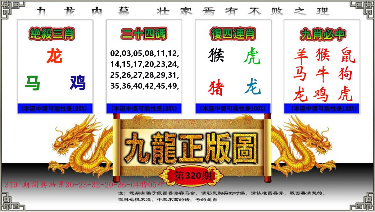 九龙正版图 第320期