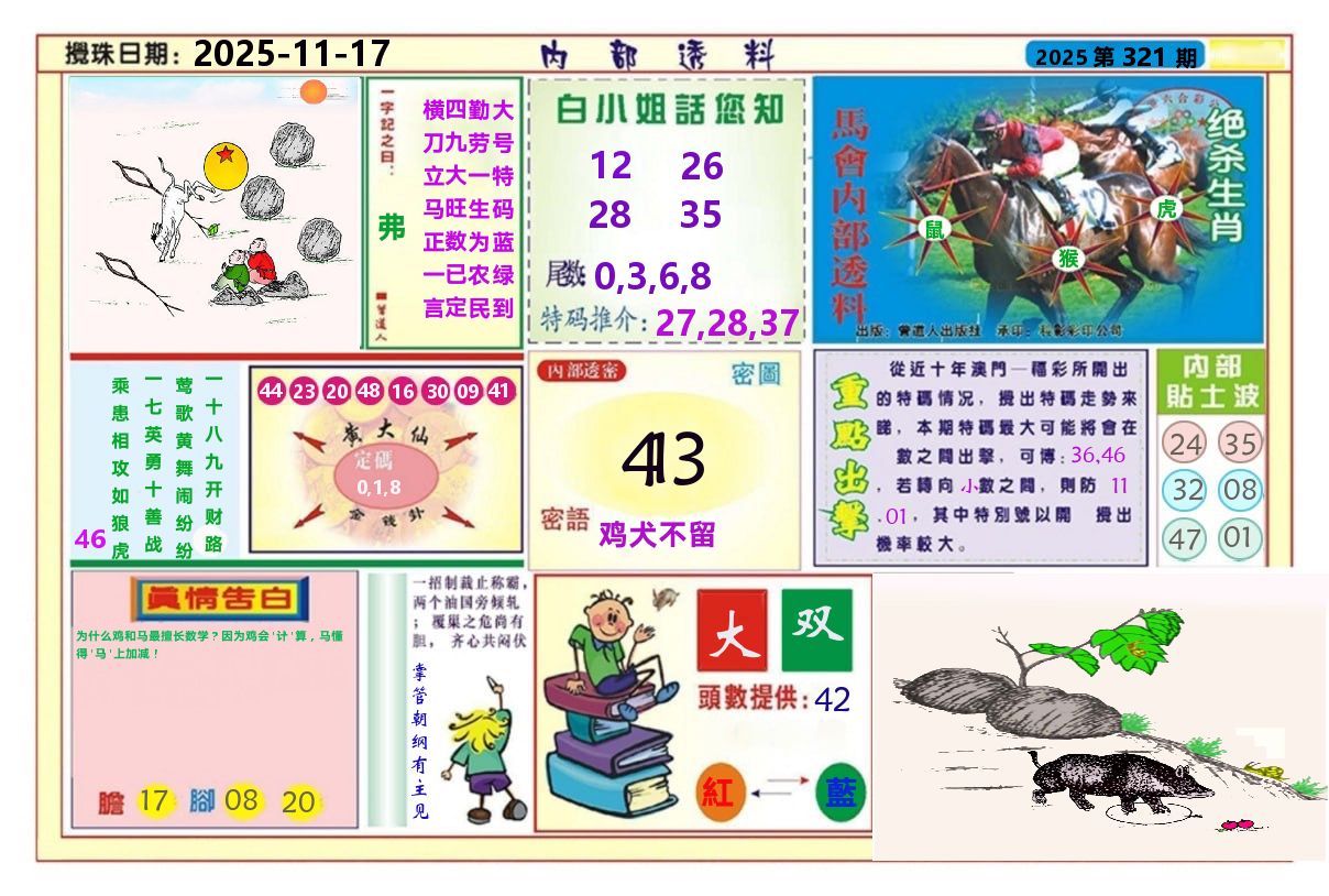澳门内部透料A 第321期