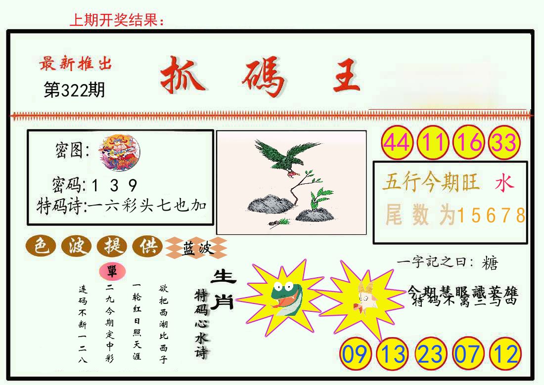最新抓码王 第322期