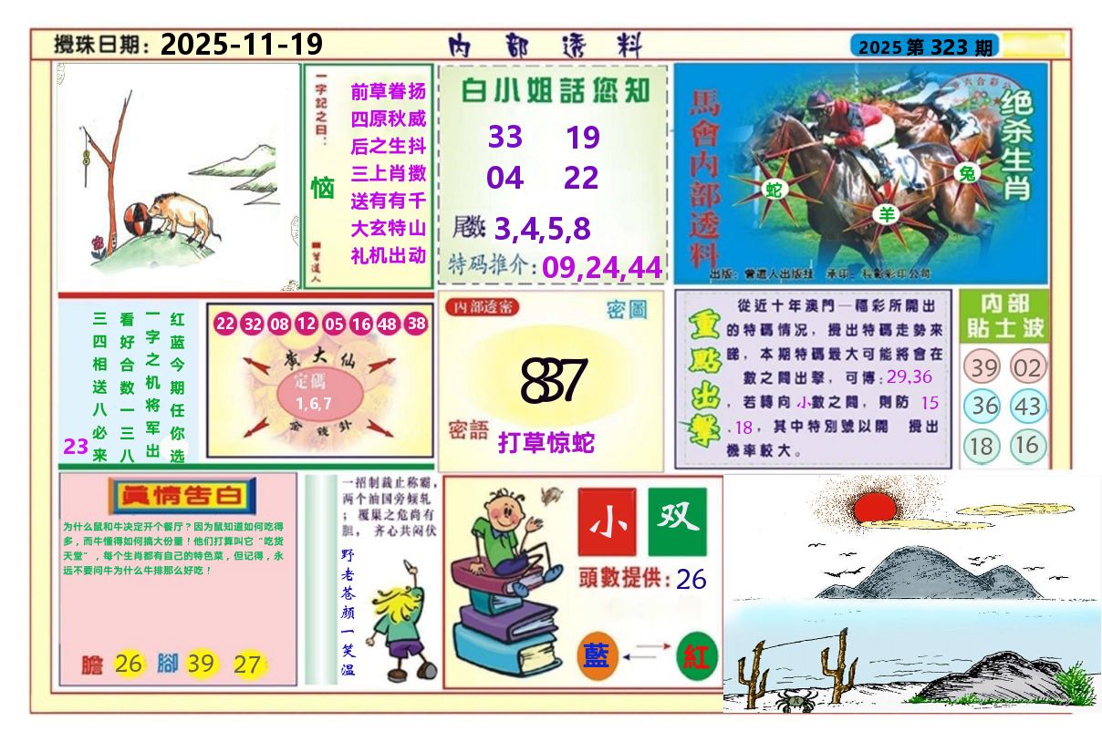 澳门内部透料A 第323期