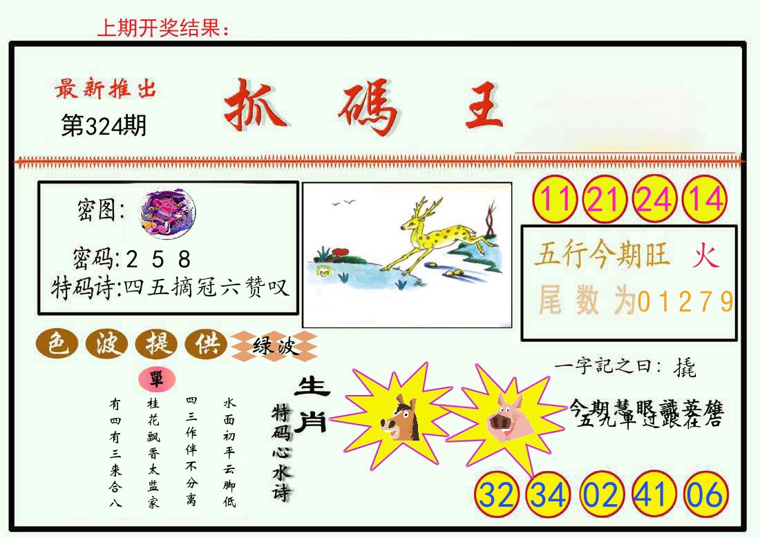 最新抓码王 第324期