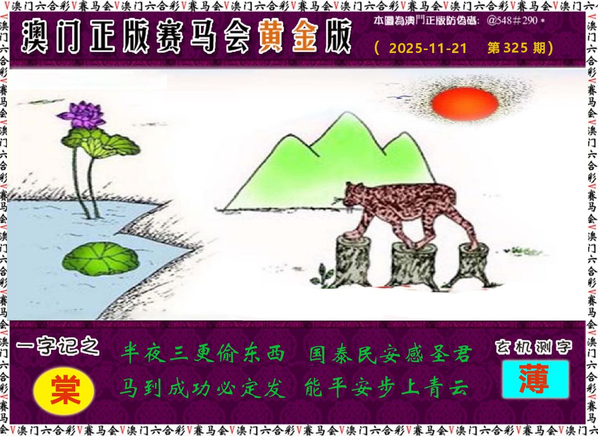 赛马会黄金版 第325期
