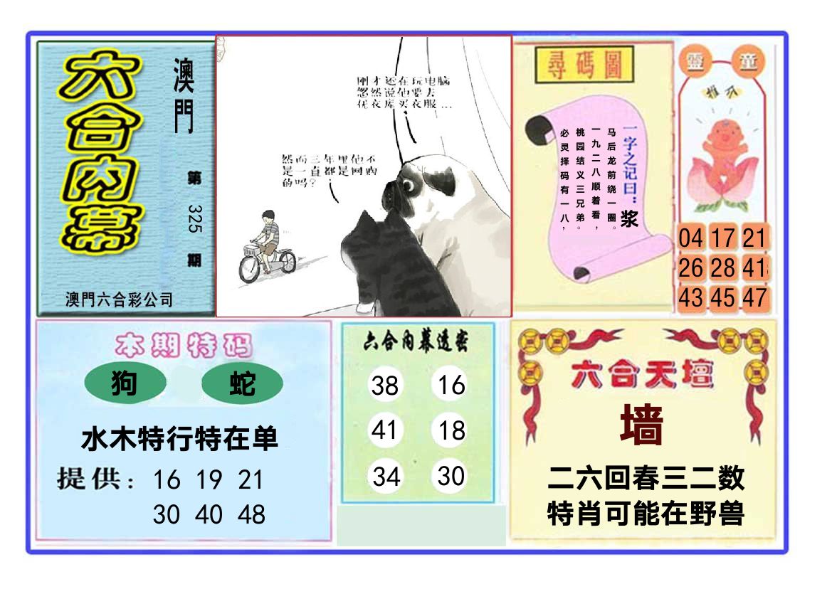 六合内幕 第325期