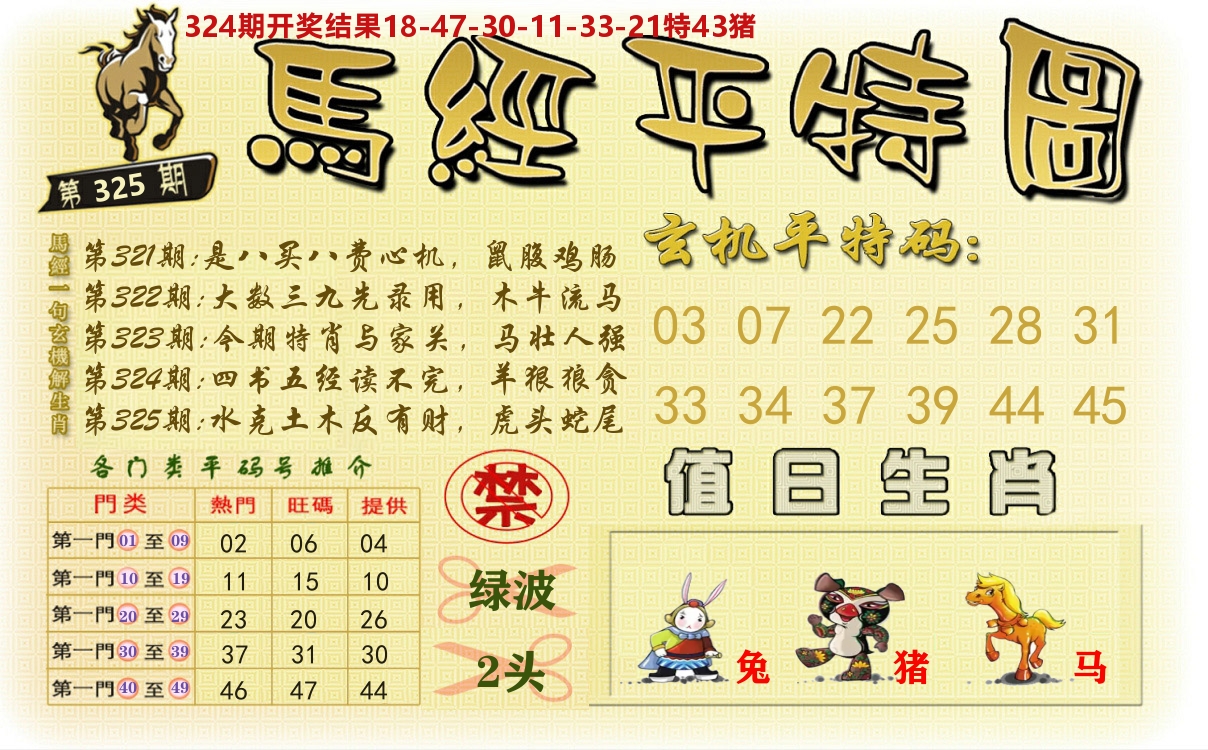 澳门平特图 第325期