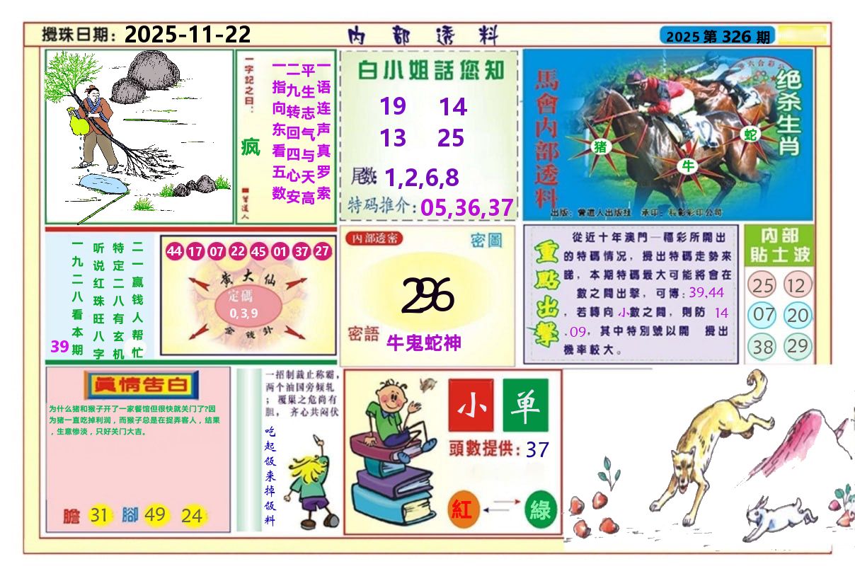 澳门内部透料A 第326期