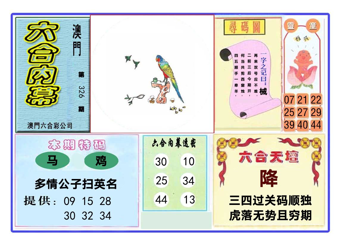 六合内幕 第326期