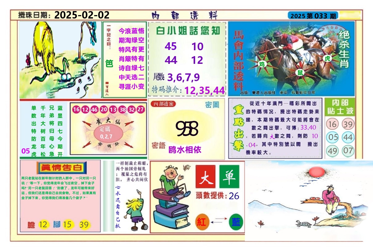 澳门内部透料A 第33期
