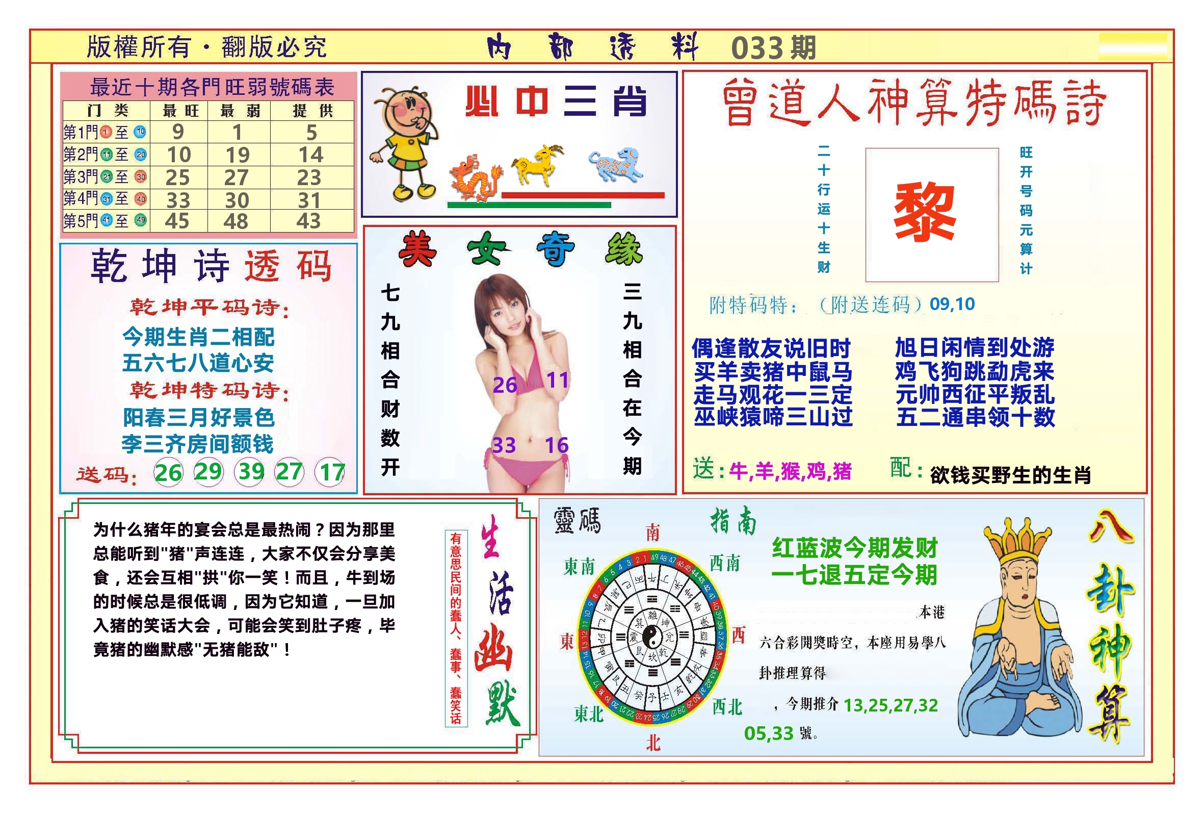澳门内部透料B 第33期